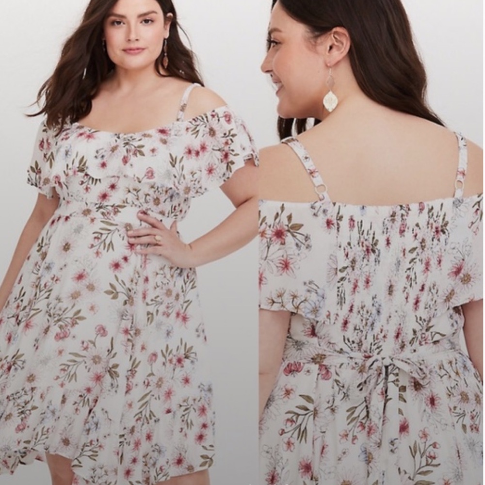 Torrid white floral dress